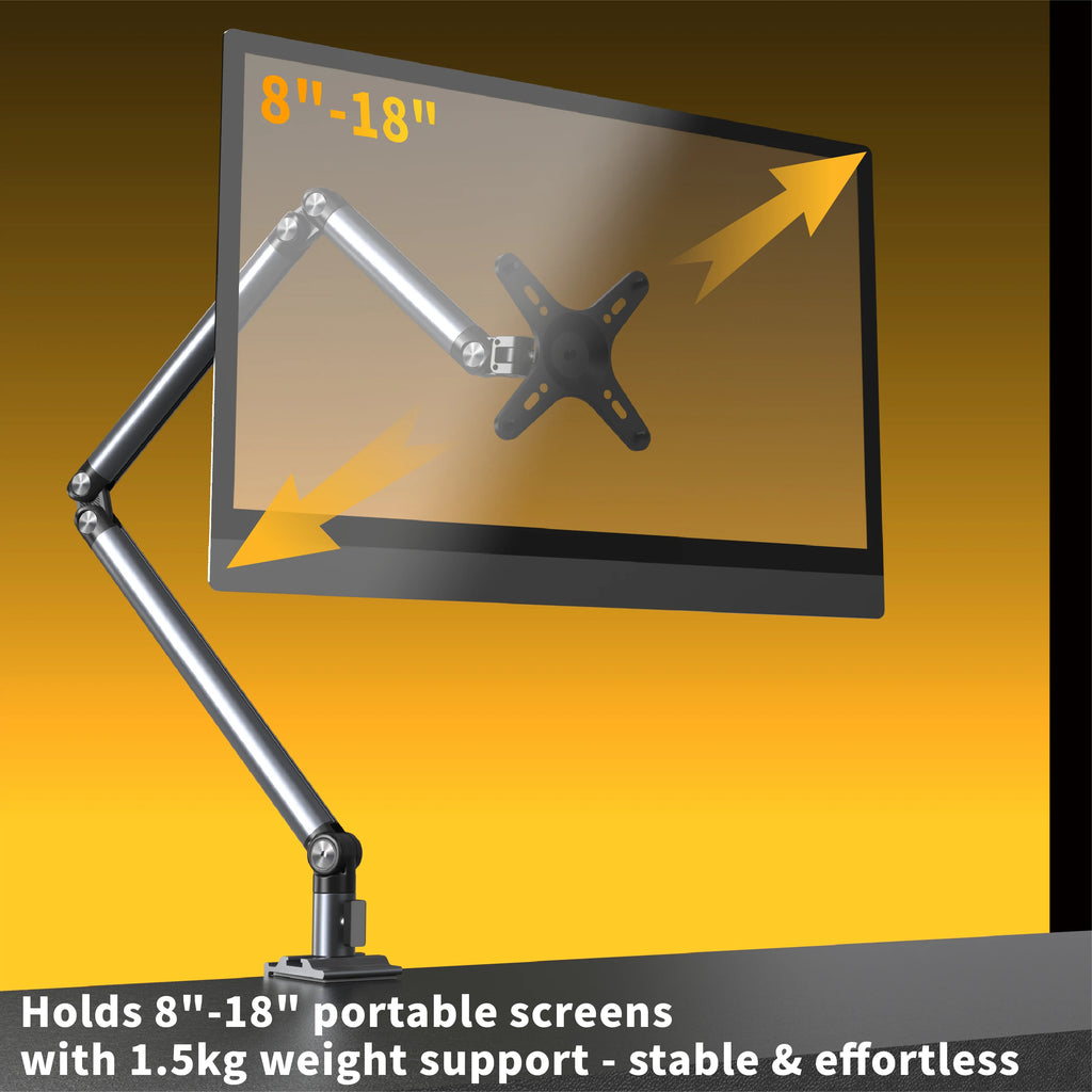 Artpowers Adjustable Tablet Stand Foldable Aluminum Universal Holder 360 Degree Rotation for 4-12.9Inch forVESE Portable Monitor