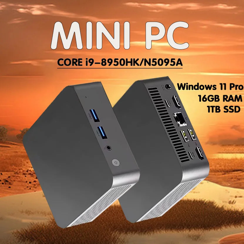 2025 New Windows 11 Intel N5095A/I9-8950HK Office/home Use Desktop Computer BT5.2 Mini PC 16GB 2TB SSD Portable Gaming Mini PC