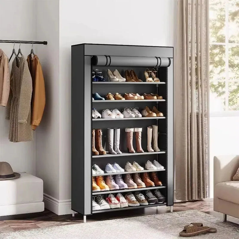 Home corridor living room shoe rack fabric dustproof shoe cabinet economical multi-layer shoe cabinet minimalist furniture