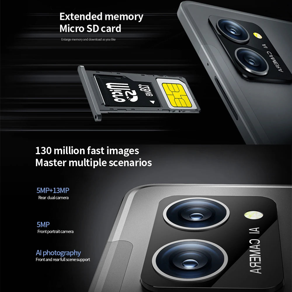 BDF P60 New 10.1 Inch Tablets Android 12 Ten Core 8GB RAM 256GB ROM Dual 4G LTE Phone Call Dual WiFi Bluetooth Google Tablet PC