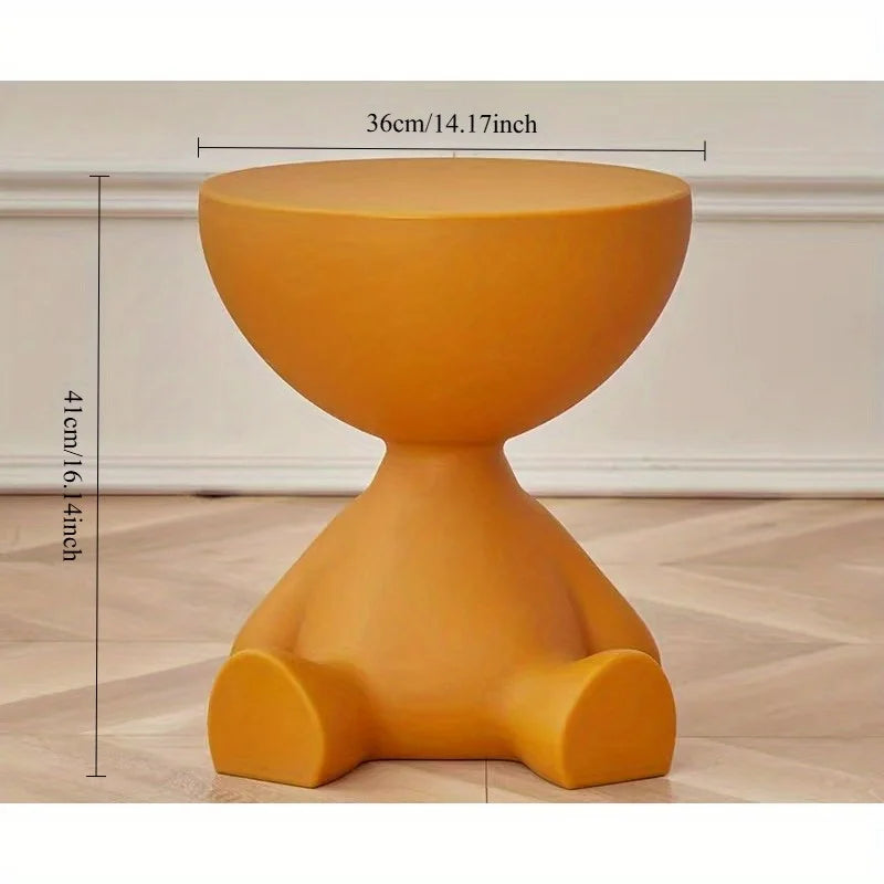 Cream Coffee Table Sofa Bed Side Table Modern Simple Home Accessories Living Room Decor Creative Flat Head Plastic Round Tables