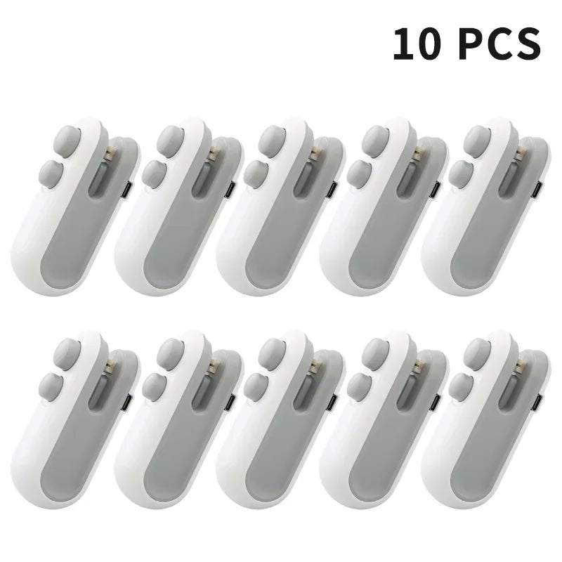 HOMEFISH Mini Handheld Heat Sealer USB Rechargeable Food Storage Bag Plastic Packaging Machine Clip Bag Portable Food Sealer