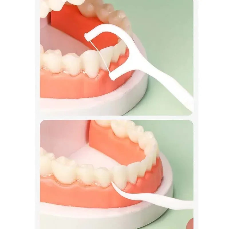 Dental Floss Stick High Tension Smooth Disposable Toothpick with Portable Floss Box for Teeth Care