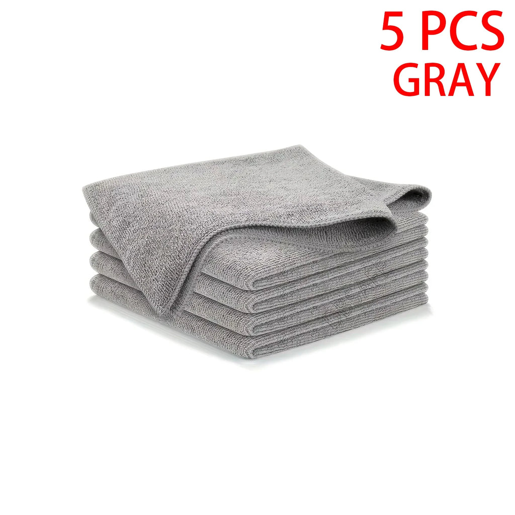 5/10/20pcs Kitchen Towel, Ultra-fine Fiber Light Gray Cleaning Cloth Set, Absorbent, Soft And Stain-removing Cloth