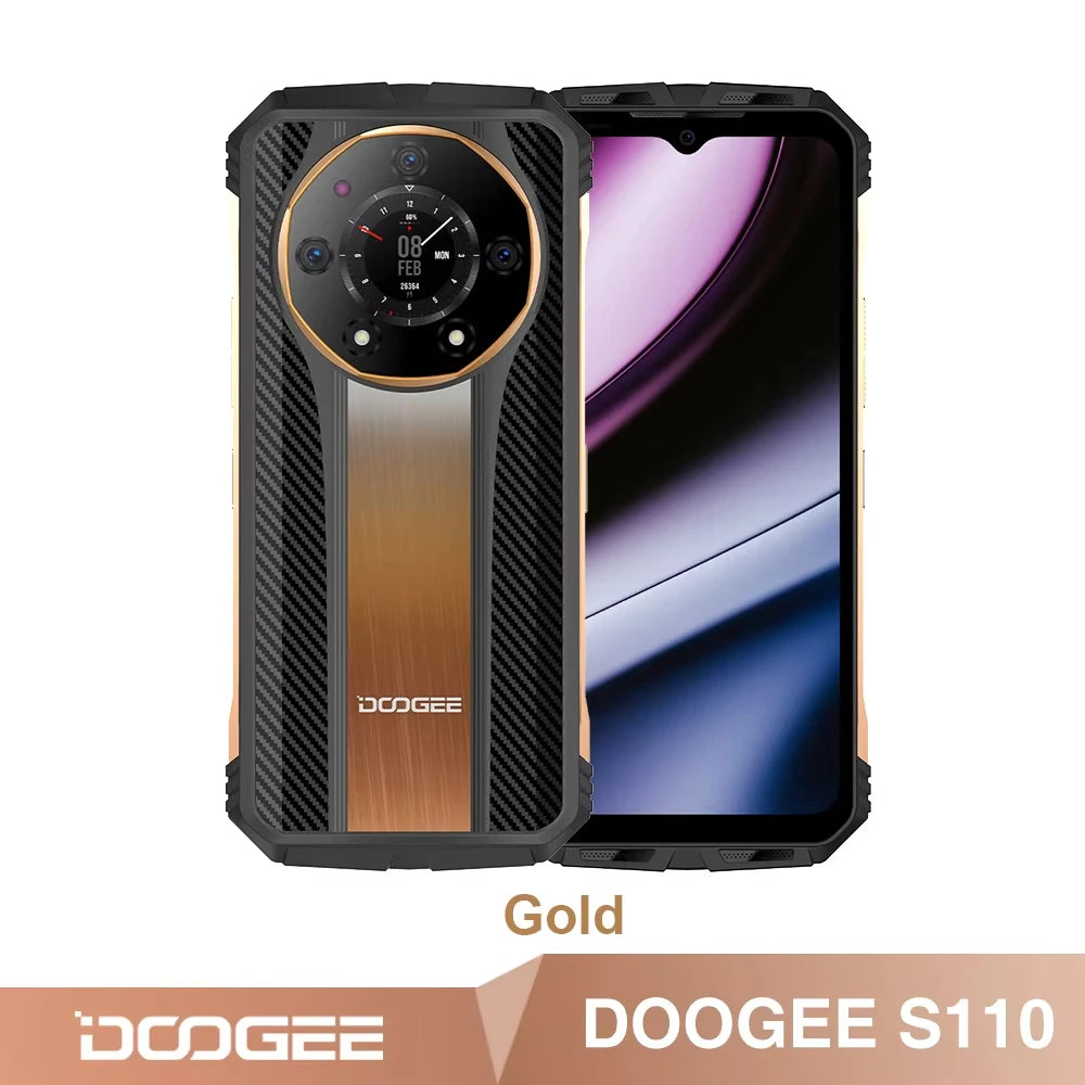 DOOGEE S110 12GB 256GB Smartphone Helio G99 Mobile Phone 6.58” FHD 120Hz Screen 10800mAh 66W Fast Charging Android 13 Cellphone