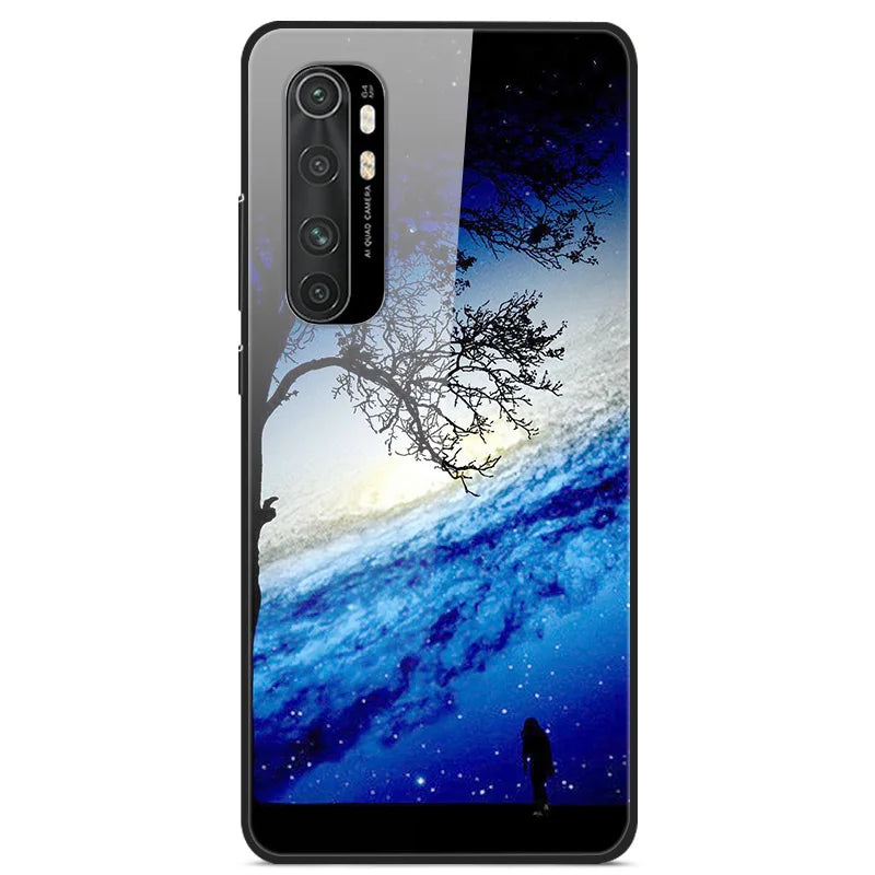 For Xiaomi Mi Note 10 Lite RU 6 GB 128 GB Case Tempered Glass Hard Back Cover For Xiaomi Mi Note 10 Lite Case Note10 Lite Fundas