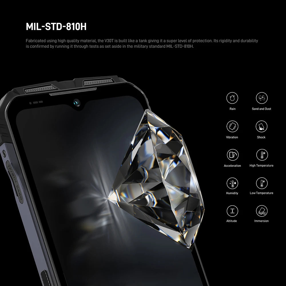 DOOGEE V30T Dimensity 1080 6nm Smartphone 12GB 256GB 5G Android 12 Cellphones 10800mAh 108MP 120Hz Wifi 6 NFC Mobile Phone