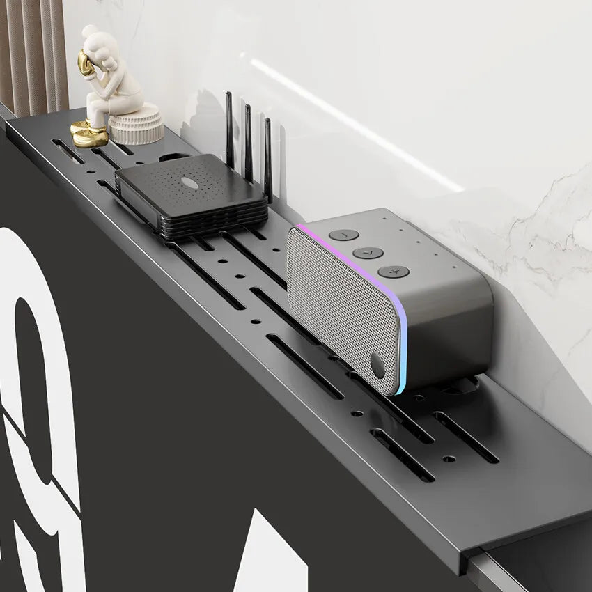 Adjustable Computer Monitor Rack TV Set-Top Box Holder Shelf Monitor Screen Bracket Router Remote ControlStorage Organizer Shelf