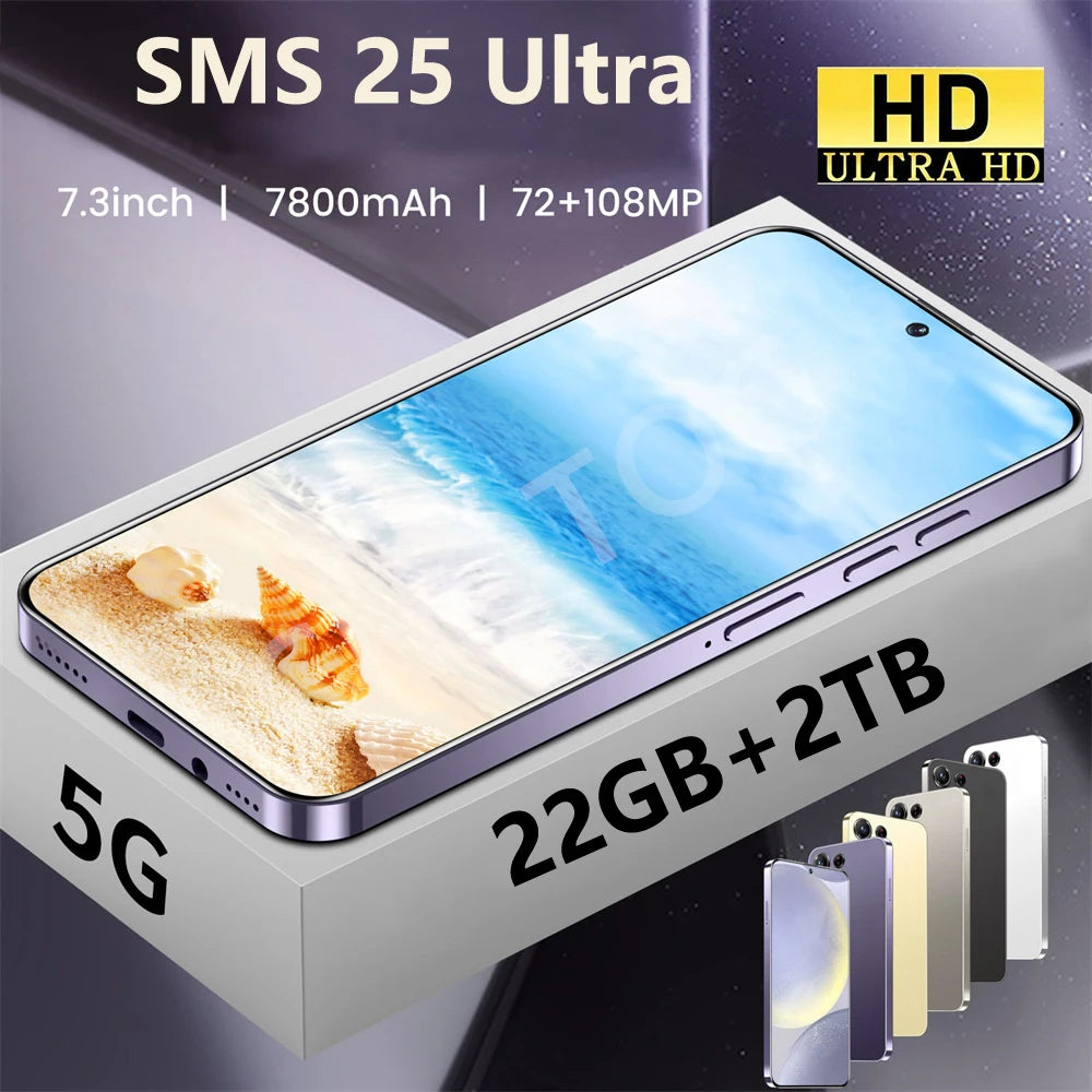 Protective Cover For SMS 25 Ultra Mobile Phones 5G Dual Sim Android Cellphones Case For Cell Phone 22GB+2TB Smartphone 7800mAh