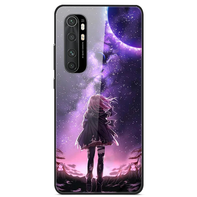 For Xiaomi Mi Note 10 Lite RU 6 GB 128 GB Case Tempered Glass Hard Back Cover For Xiaomi Mi Note 10 Lite Case Note10 Lite Fundas