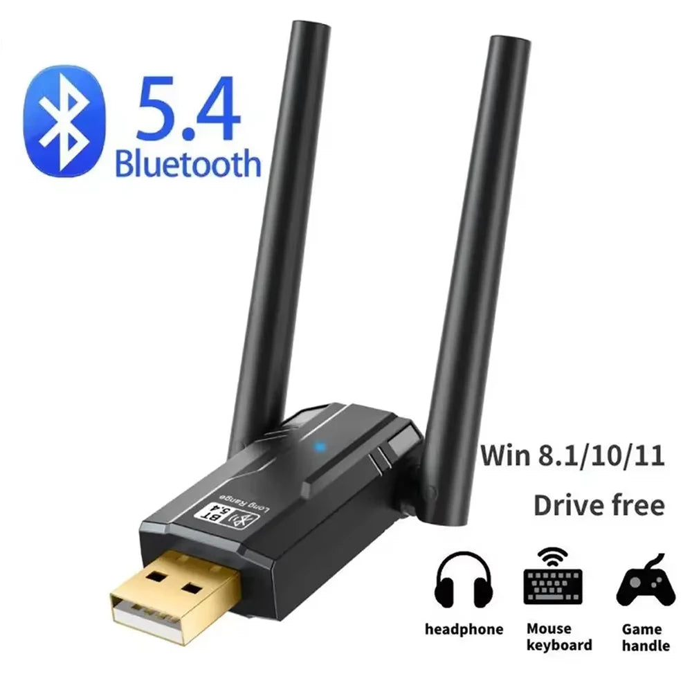 150m USB Bluetooth 5.4 Adapter 5.3 Dongle for PC Wireless Mouse Keyboard Music Audio Receiver Transmitter Bluetooth