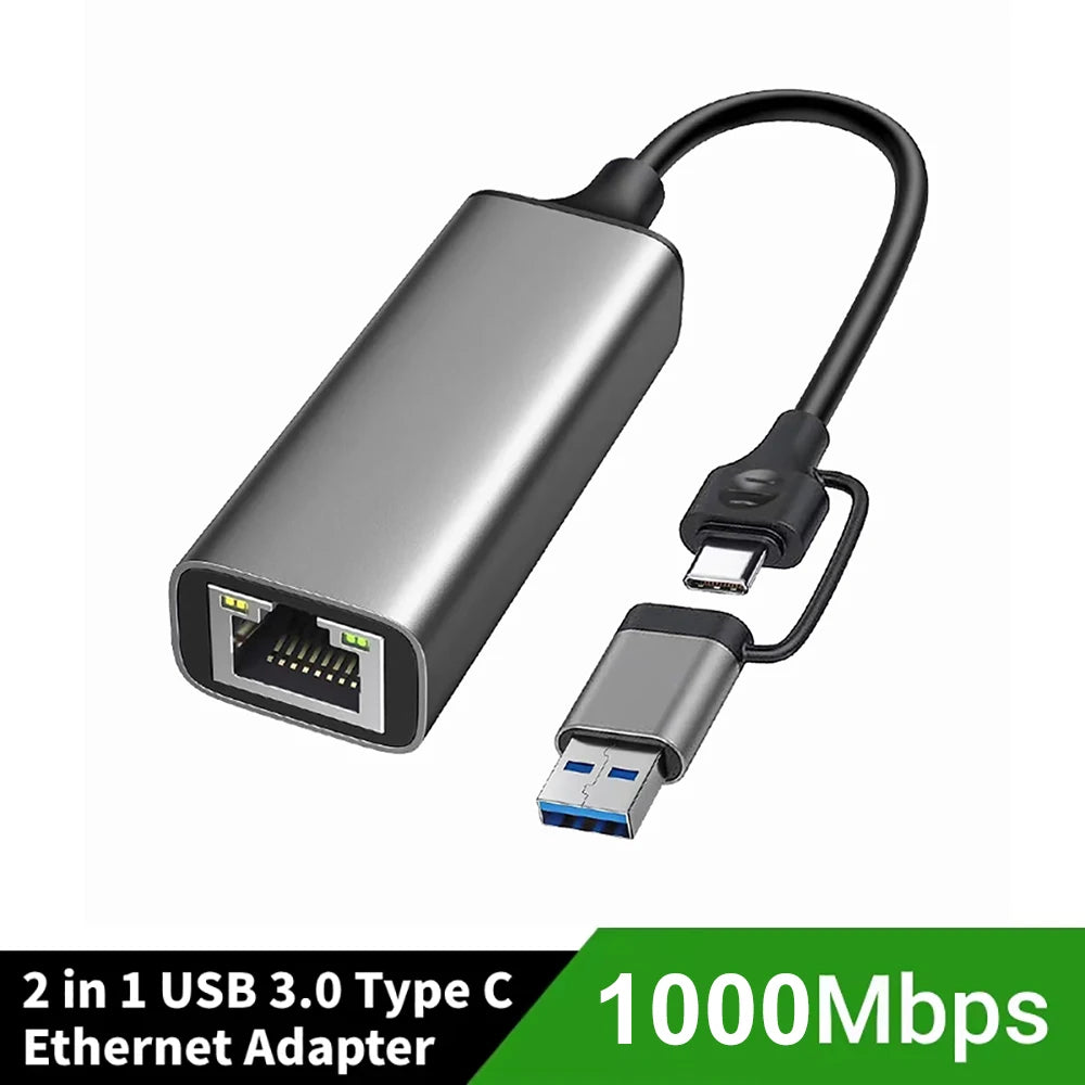 5Gbps USB 3.2 Type C Ethernet Adapter RTL8157 5000Mbps RJ45 Network Card Lan Internet Cable Converter for Windows 11 PC/Laptop
