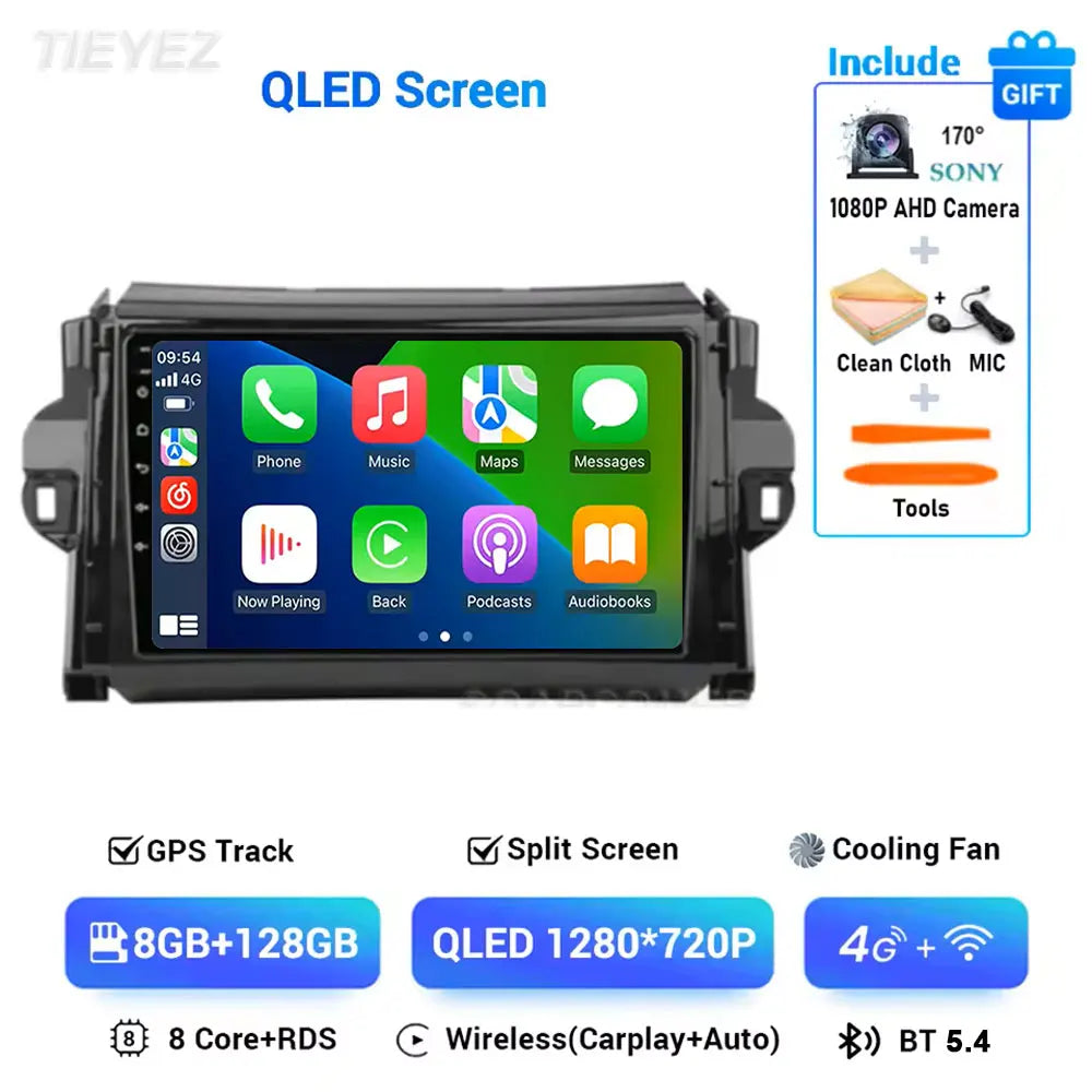 Car Android For Toyota Fortuner 2 SW4 2015-2022 Auto Radio Video Multimedia Player GPS Navigation In-cell QLED Screen 4G 2DIN