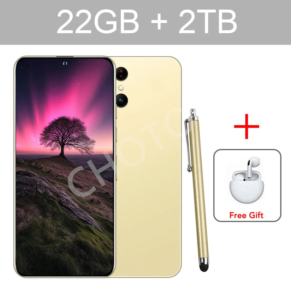 Screen Protector For SMS25 Ultra Mobile Phones 22GB+2TB Cell Phone Tempered Glass Film For Android Smartphone 7.3''HD Cellphone