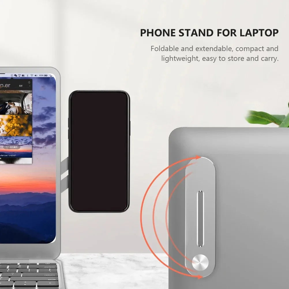 Laptop Side Cellphone Magnet Holder Adjustable Portable Magnetic Stand Monitor Expansion Phone Metal Bracket for iPhone 16 15 14
