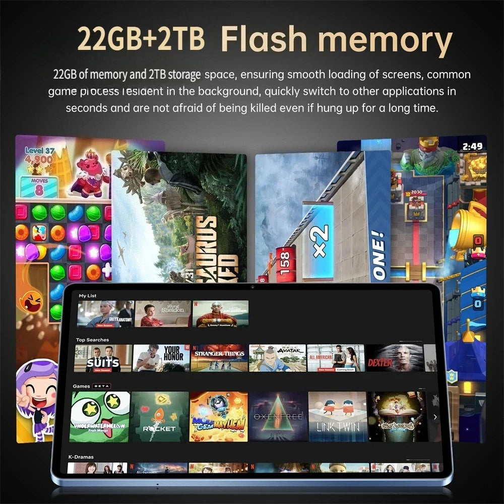 New Pad 7s pro Original 5G Dual SIM Tablets Android 15 Global Edition 22GB+2TB kids Tab Tablet PC 10000mAh With keyboard Laptop