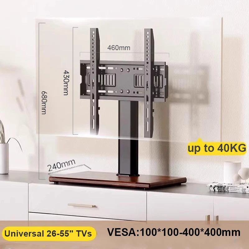 BEISHI Rack Monitor Stand Adjustable VESA 600-400mm up to 40kg 32‘’-55‘’ Monitor Tablet Free Standing Profile Desk Mount