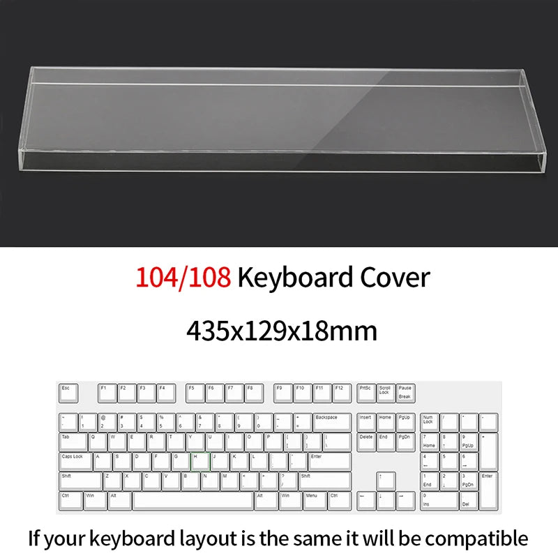 Acrylic Keyboard Clear Protector Case Mechanical Keyboard Dust Cover For 60/61/64 96 98104/108 Key Mouse Cover Keyboard Cover