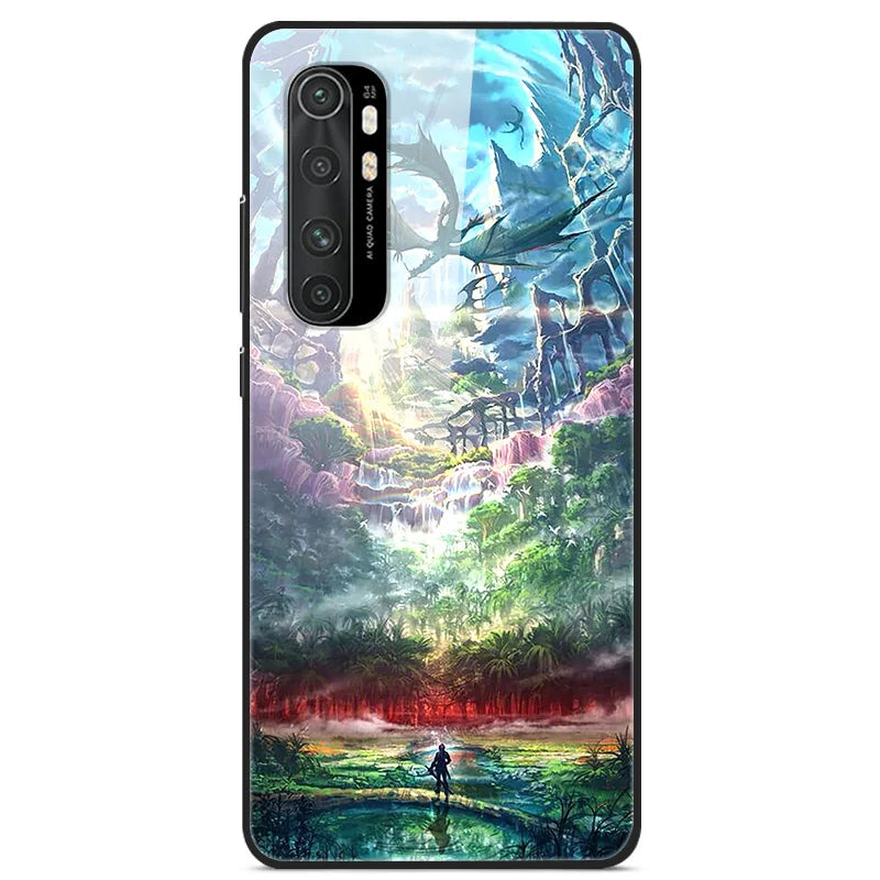 For Xiaomi Mi Note 10 Lite RU 6 GB 128 GB Case Tempered Glass Hard Back Cover For Xiaomi Mi Note 10 Lite Case Note10 Lite Fundas