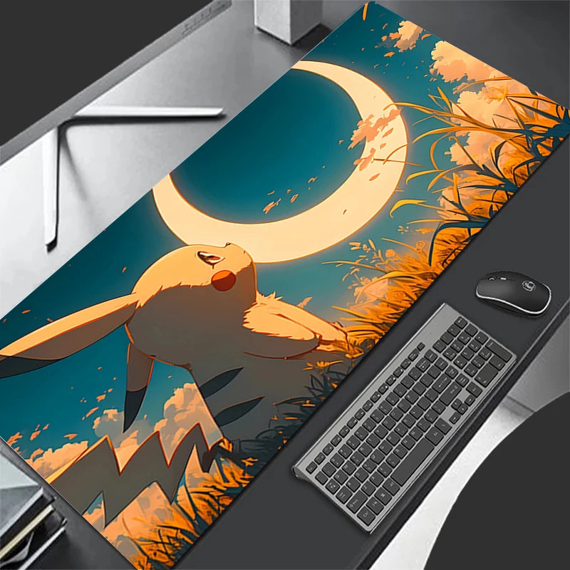 Gaming Mouse Pad 900x400 PC P-pikachu Gamer Cabiner Keyboard Rug XXL P-pokemonS Desktop Mouse Mat Carpet Kawaii Rubber Mousepad