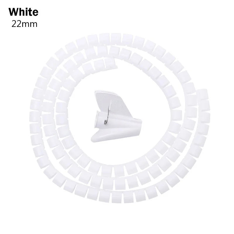 1.5/2m 10/16 mm Flexible Spiral Cable Organizer Storage Pipe Cord Protector Management Cable Winder Desk Tidy Cable Accessories