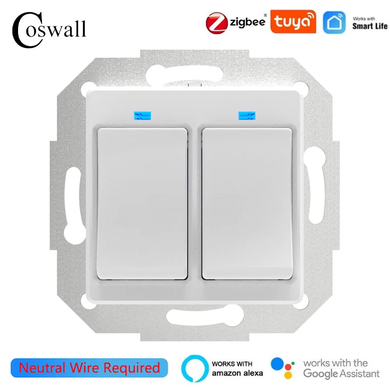 COSWALL DIY Module WIFI / Zigbee Smart EU Wall Socket With PD 20W Type-C & A Dual USB Fast Charger With Power Monitoring Alice