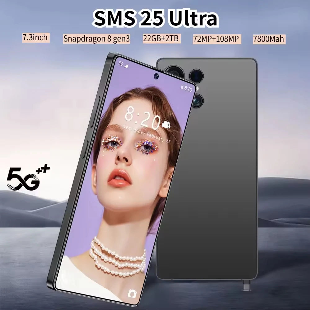Magnetic Case For Cellphones SMS 25 Ultra 5G Dual Sim Smartphone Silicone Cases For Android 14 Cell Mobile Phone 22GB+2TB Cover