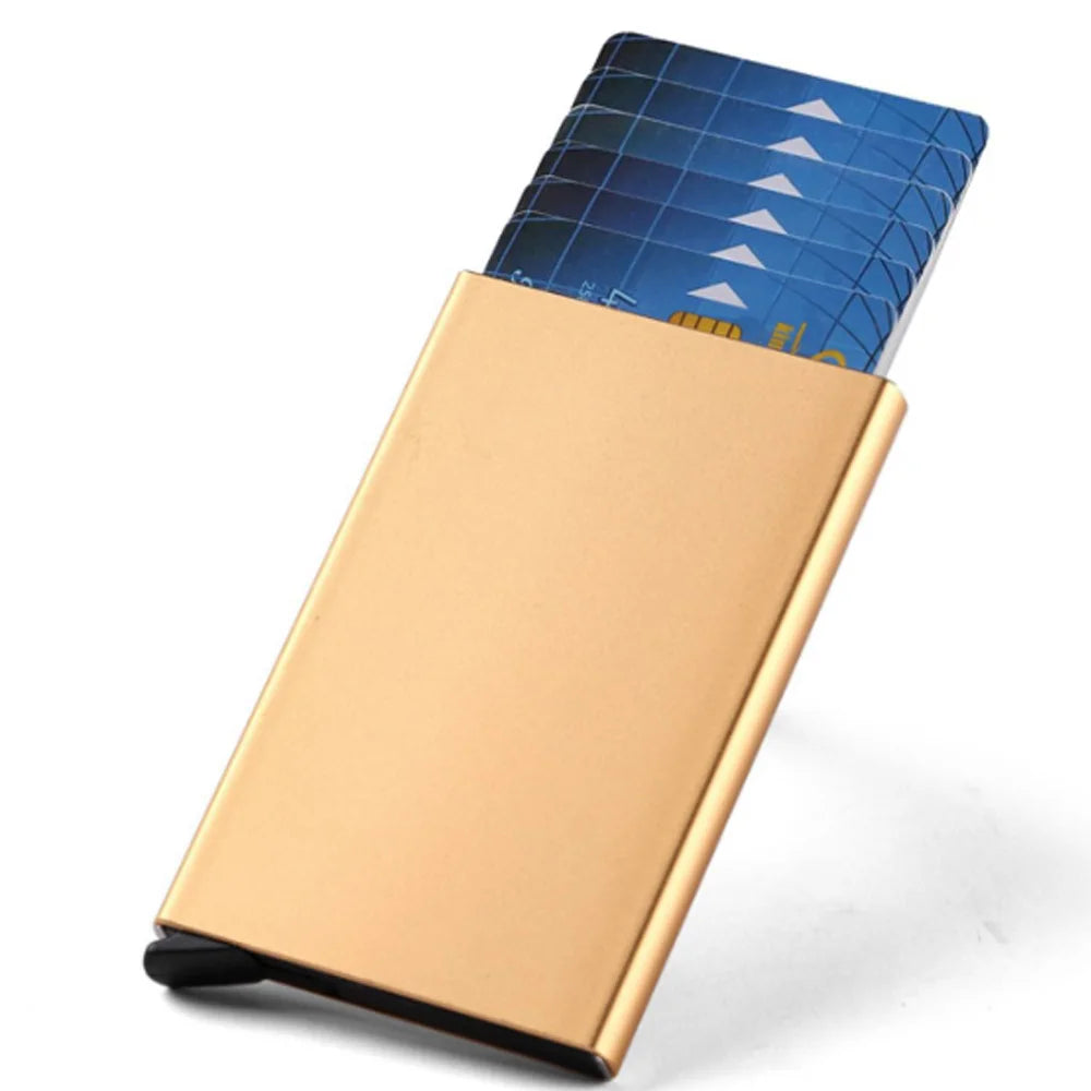 HOMEFISH Smart Wallet Card Holder Metal Thin Men Women Wallets Pop Up Minimalist Wallet Small Black Purse Vallet Walets for Men