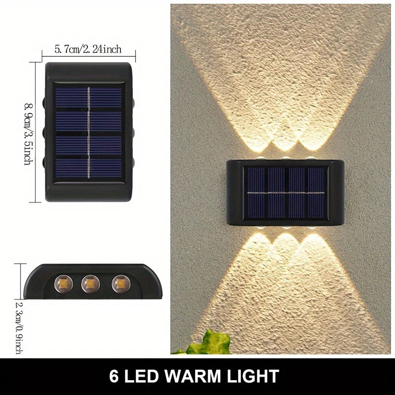 1pc 6-10 LEDs Solar Outdoor Wall Decorative Landscape Lighting Lights Fixtures Suitable For Courtyard Villa Fence Terrace Garden