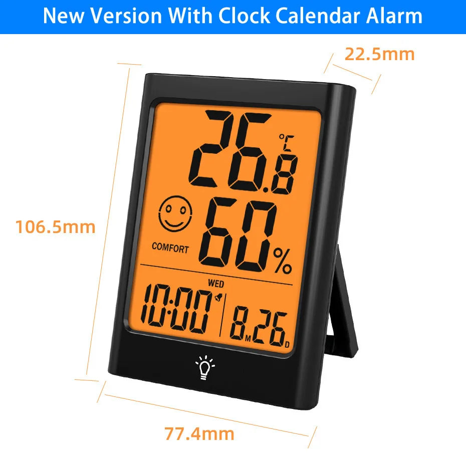Indoor Digital Temperature Humidity Meter With Stand Magnet Portable House Office Temperature Monitor Thermometer Hygrometer