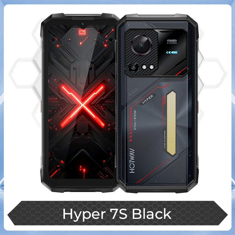 HOTWAV Hyper 7S Rugged Phone Android 15 10800mAh 20W Mobile Phone 5G Global Version 4GB 256GB Smartphone 6.6'' 120Hz Cellphone