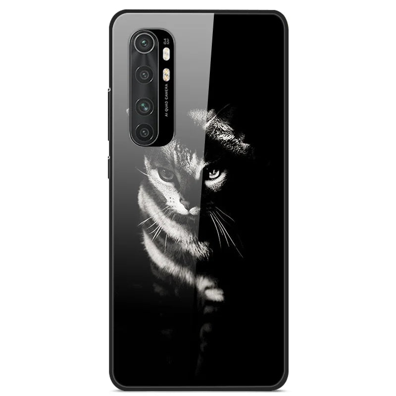 For Xiaomi Mi Note 10 Lite RU 6 GB 128 GB Case Tempered Glass Hard Back Cover For Xiaomi Mi Note 10 Lite Case Note10 Lite Fundas