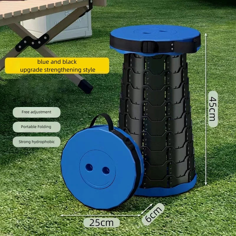 Retractable Foldable Stool Chair for Outdoor Camping, Compact Lightweight Aluminum Fishing Bench with Storage Bag, High Strength