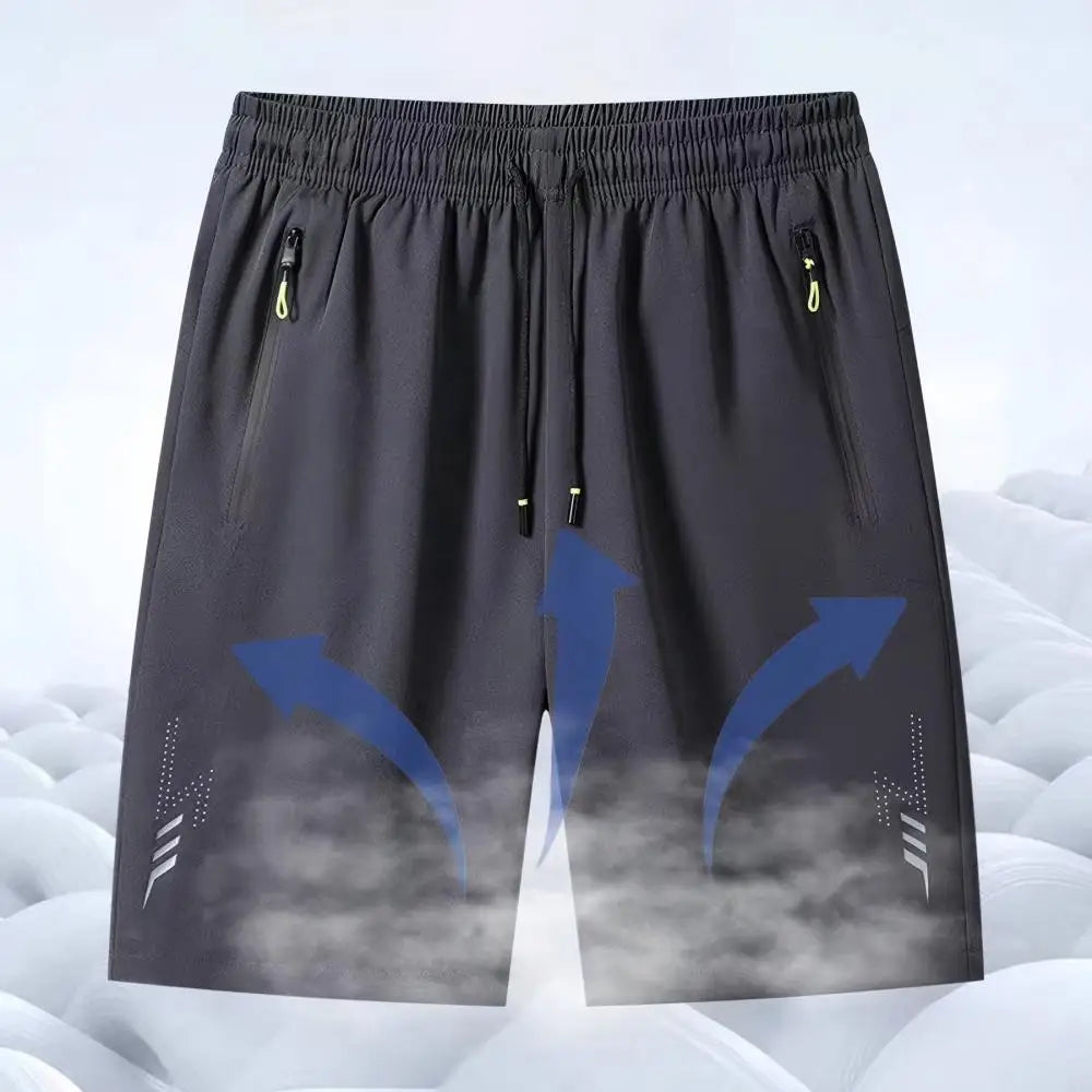 Summer Men's Sport Shorts Cool Sportswear Running Shorts Casual Bottoms Gym Fitness Training Jogging Short Pants Men Black Gray