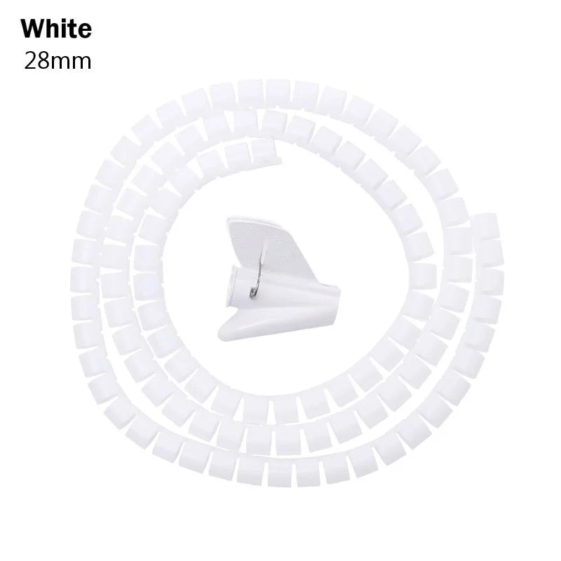 1.5/2m 10/16 mm Flexible Spiral Cable Organizer Storage Pipe Cord Protector Management Cable Winder Desk Tidy Cable Accessories