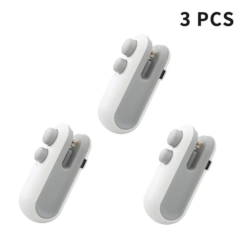 HOMEFISH Mini Handheld Heat Sealer USB Rechargeable Food Storage Bag Plastic Packaging Machine Clip Bag Portable Food Sealer