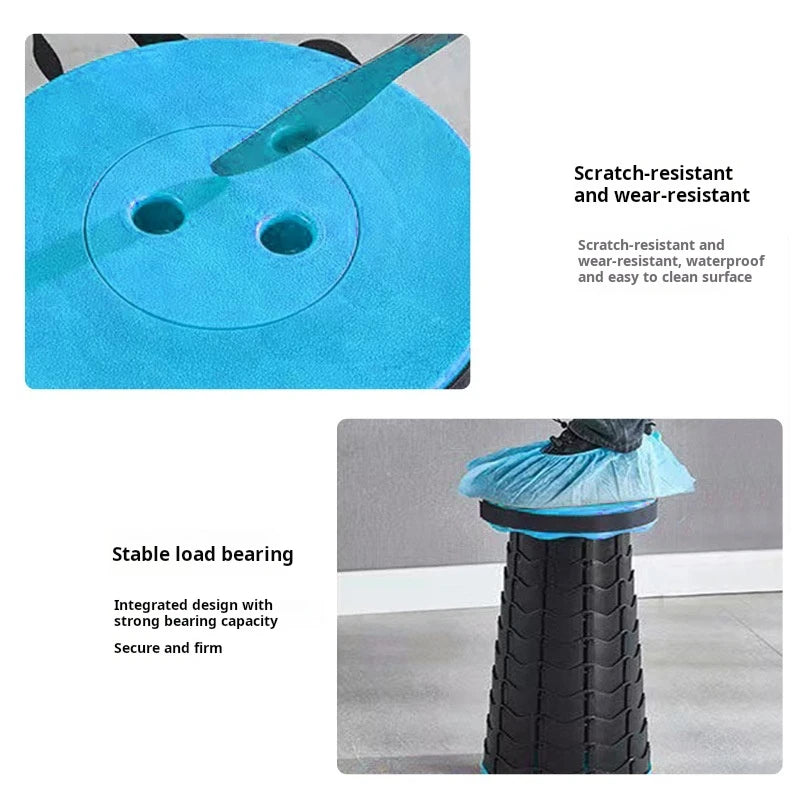 Folding Stool Outdoor Portable Chair Retractable Adjustable Bench Camping, Fishing Multi-scene Applicable