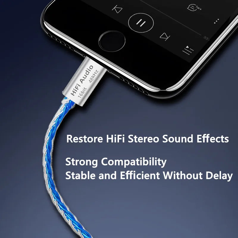 VAOLRO AB136D USB Type-C to 3.5mm Headphone Amplifier 16Bit/48KHz HiFi Audio Decoder Cable IEM AMP Mobile Phone Adapter DAC Chip