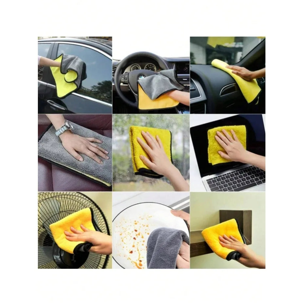 1/2/6pcs Microfiber Cleaning Towel Thicken Soft Drying Cloth Car Body Washing Towels Double Layer Clean Rags Car Accessories