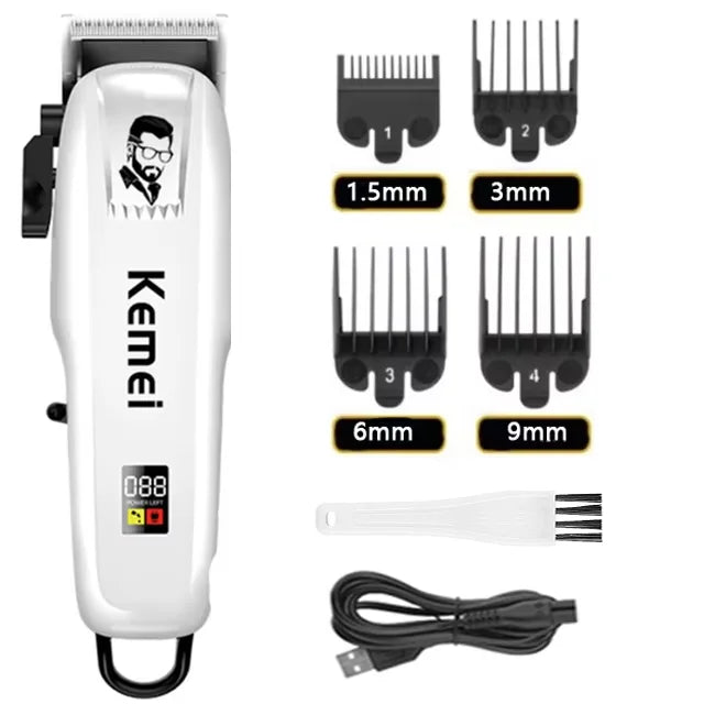 Kemei Professional Hair Clipper Rechargeable Hair Trimmer For Men Shaver Hair Cutting Machine Barber Accessories Cut Machin