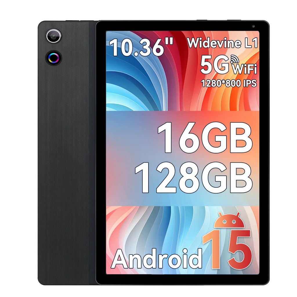 Android 15 Tablet 10.4 Inch Octa-Core Processor 16GB RAM 128GB ROM 1TB TF Card Expand 5G/2.4G WiFi 5MP+8MP Camera Android Tablet