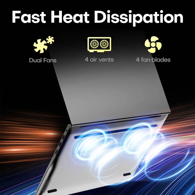 17.3 inch Laptop Computer Intel N5095 Windows 11 16GB DDR4 1TB SSD Fingerprint Unlock Gaming Laptop Backlit Notebook PC Computer