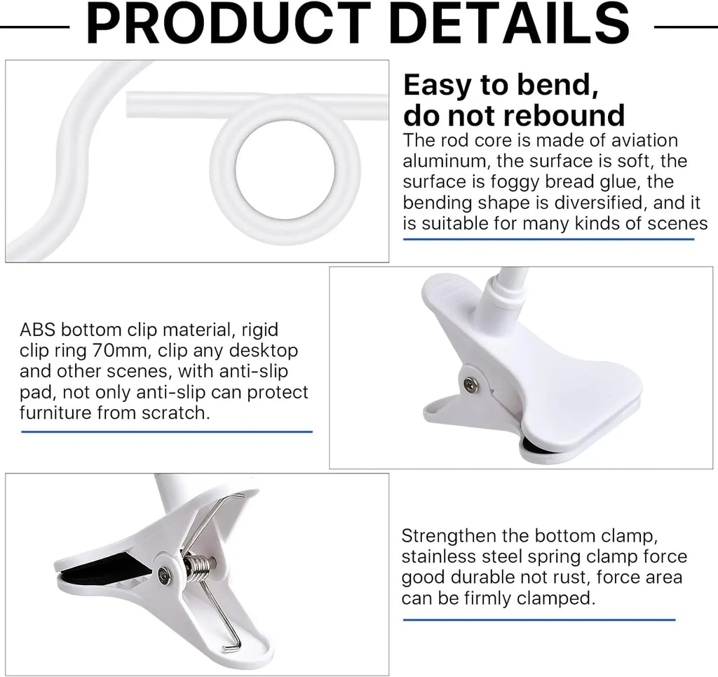 No Punch Portable Clip Mount Webcam Stand For Baby Bed Monitor Camera Holder Home Flexible Twist Mounting Kit Attaches to Crib