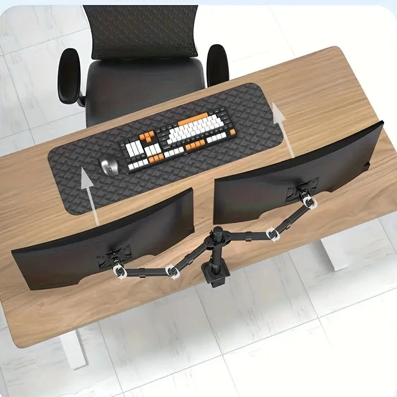 Dual Monitor Stand, Holds Screen up to 27inch, Universal Freestanding Monitor Stand Adjustable Height, Tilt, Swivel, Rotation