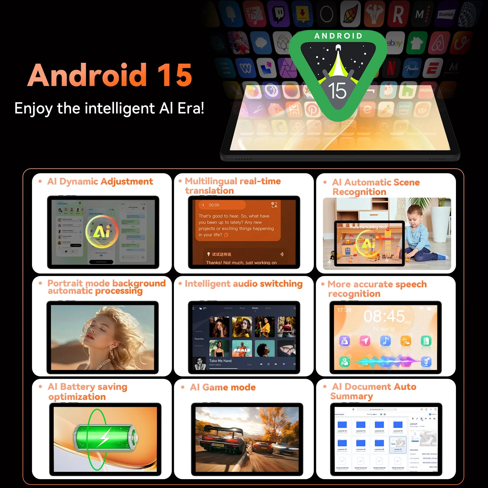 Headwolf WPad7 Android 15 Tablet 11 inch T606 CPU 12GB RAM 128GB ROM 1200*1920 IPS 8000mAh Battery 4G SIM Tablet