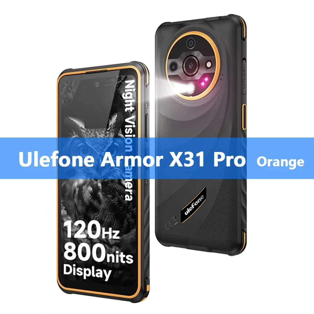 Ulefone Armor X31 Pro 5G Rugged Smartphone 6.56" 120Hz Display Up to 16GB RAM 256GB ROM 64MP Camera Cell Phone NFC Android 14
