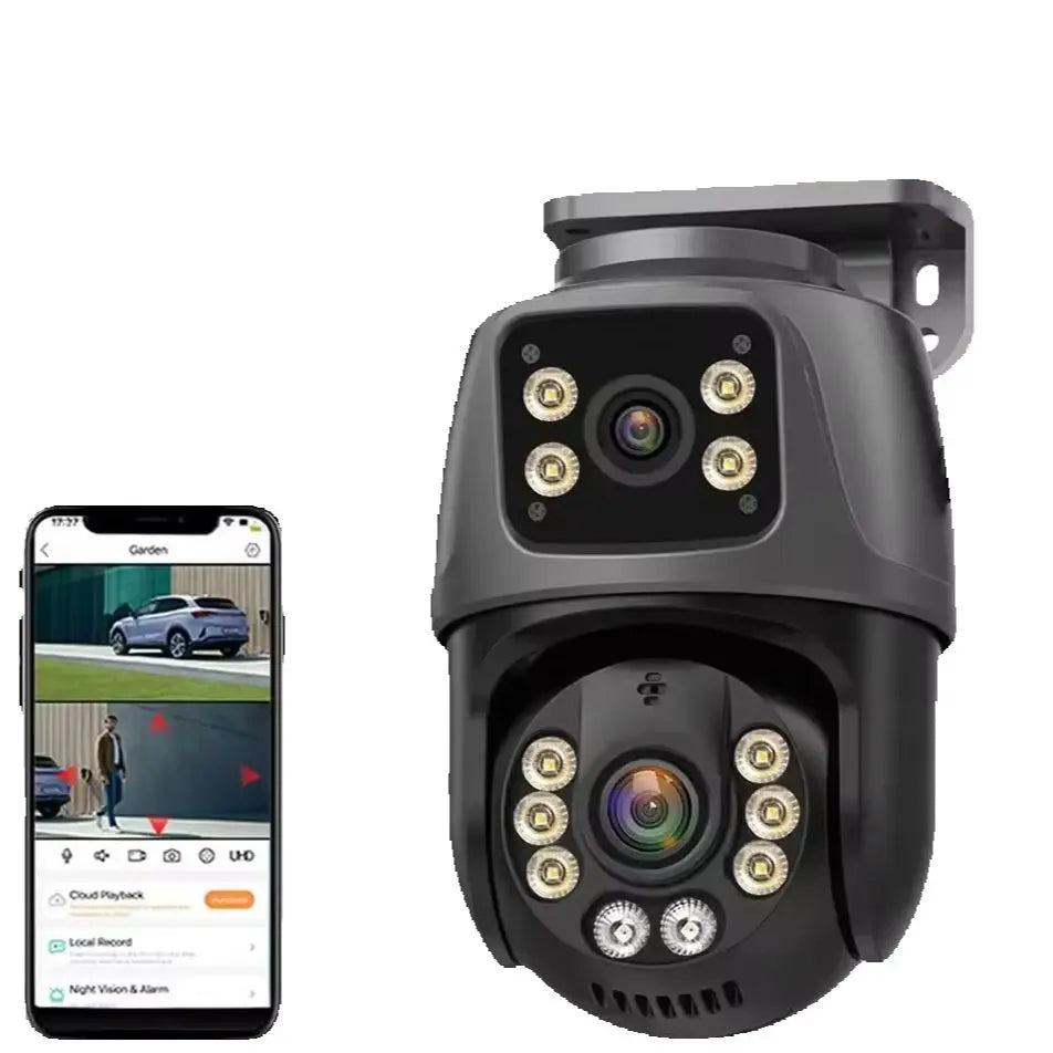4K 8MP HD Wifi PTZ Camera Outdoor 4MP Dual Lens Dual Screen AI Auto Tracking IP Camera CCTV Audio Video Surveillance P2P iCSee