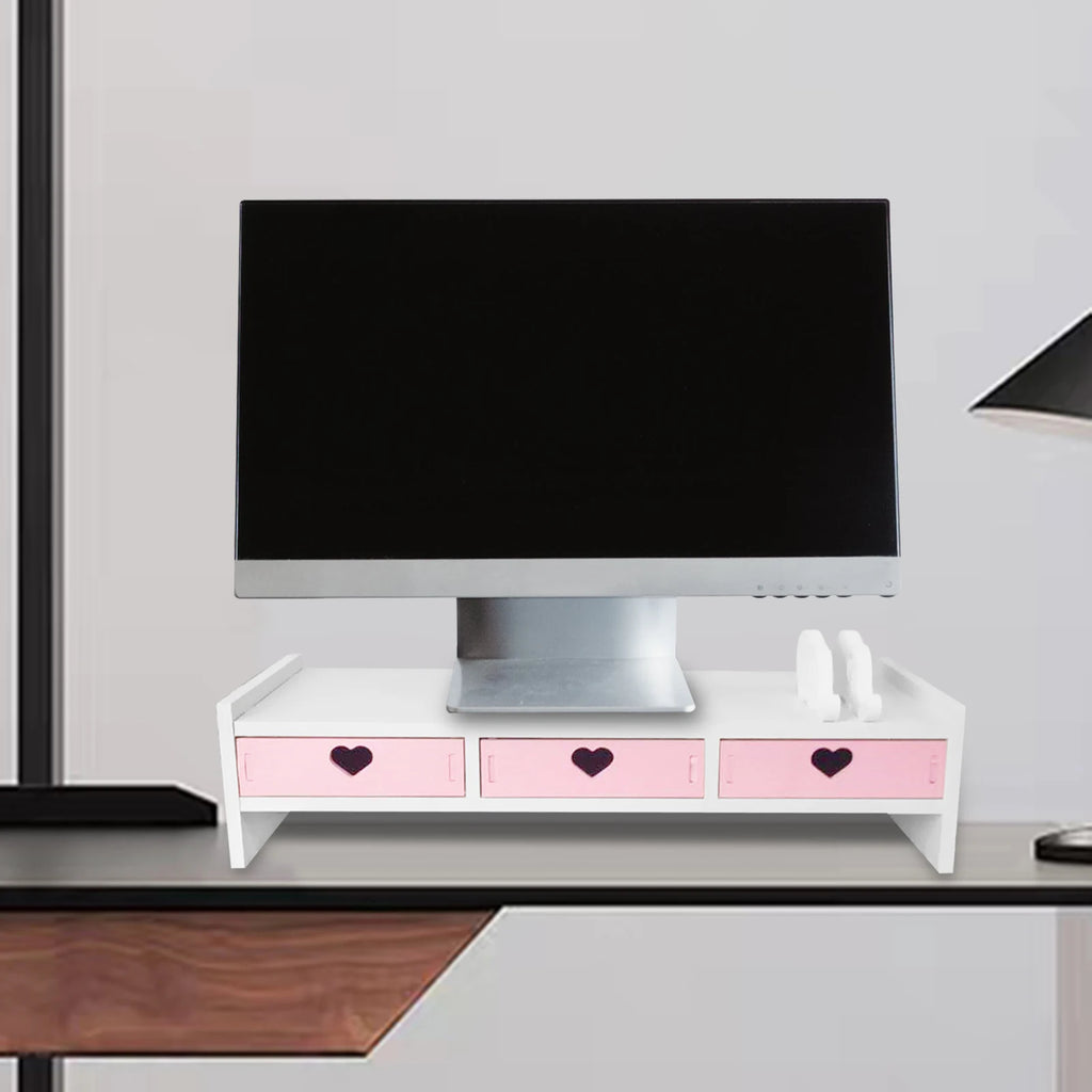 Computer Monitor Stand Display Heightened Shelf Student Office Desktop Keyboard Storage Computer Workstation Organizer