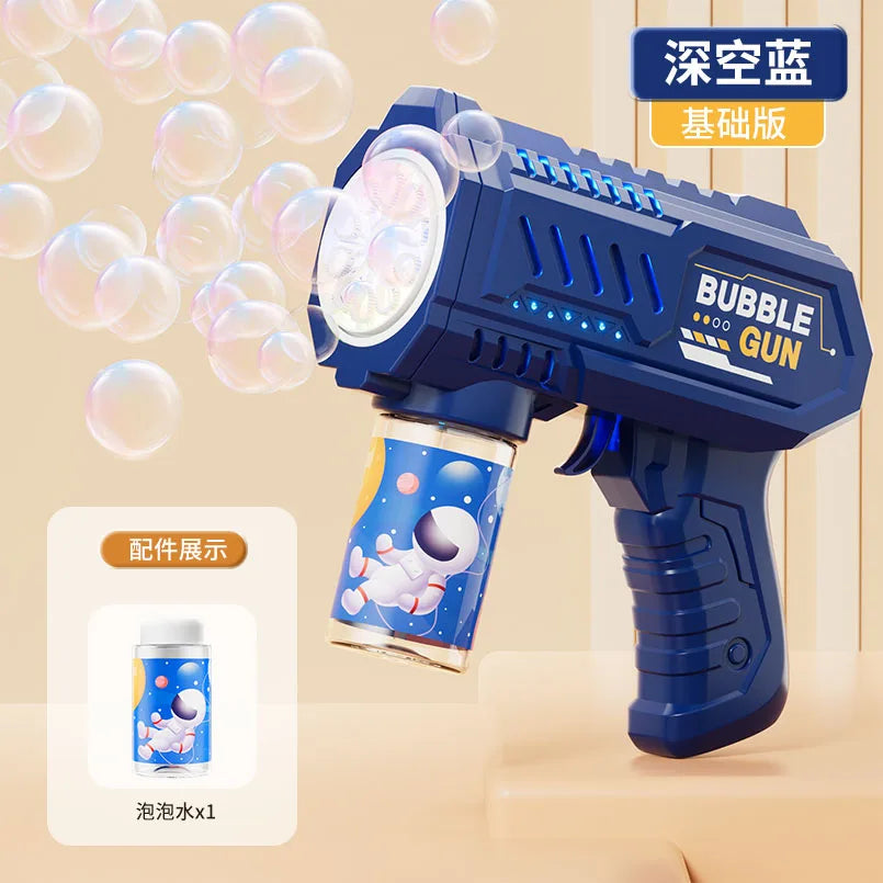 Full-Automatic Space Bubble Blowing Toy Bubble Gun Outdoor Bubble Machine Gift Holiday Gift Toy (Without Bubble Water)
