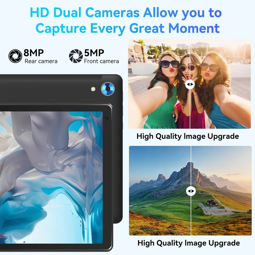 URAO C109 10 Inch Tablet Android 15 Tablet PC 24GB RAM 128GB ROM 1TB Expand Octa-Core Processor Widevine L1 Dual Camera BT WiFi